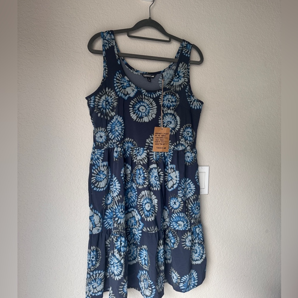 Toad&Co Sunkissed Blue Floral Tiered Tank Dress - Picture 10 of 10
